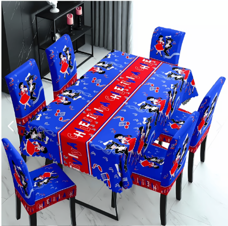 Pack dieciochero Juego de fundas de silla + Mantel